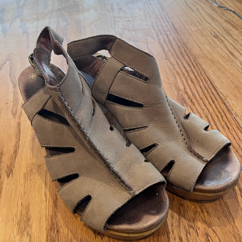 Dansko Wedge Peep Toe Strappy